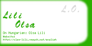 lili olsa business card